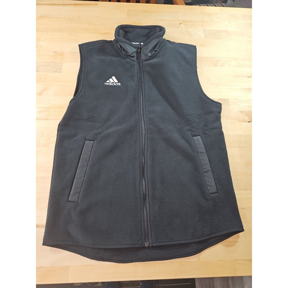 Adidas Men's Medium Fleece Performance Full Zip Stadium Vest Black